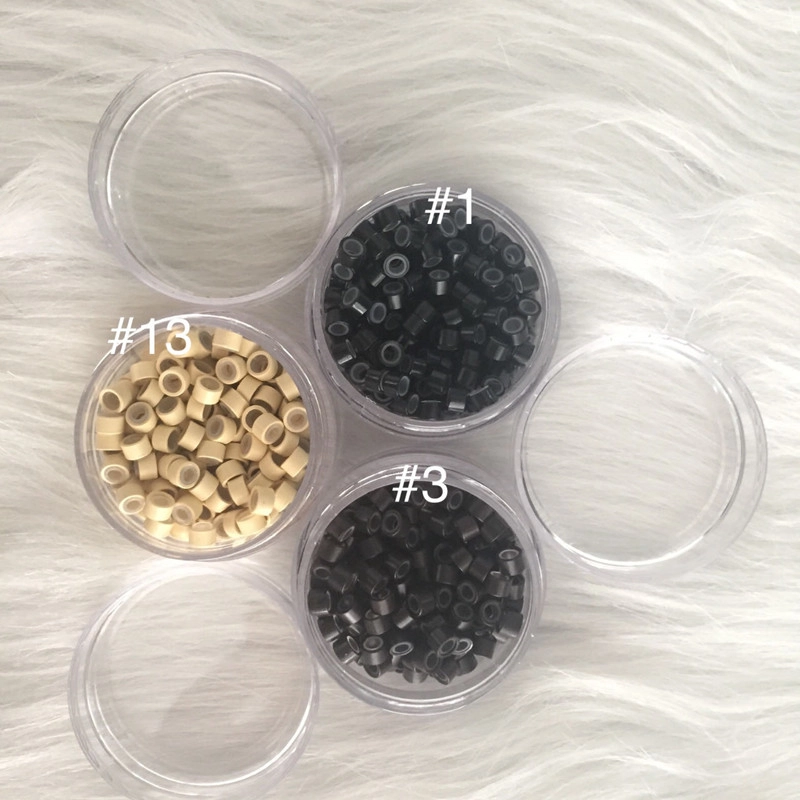EMEDA Wholesale black brown blonde micro ring beads for hair extensions HJ 044